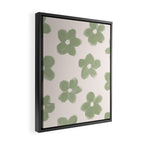 Sage Green Flowers Framed Canvas Print Gallery Image 2