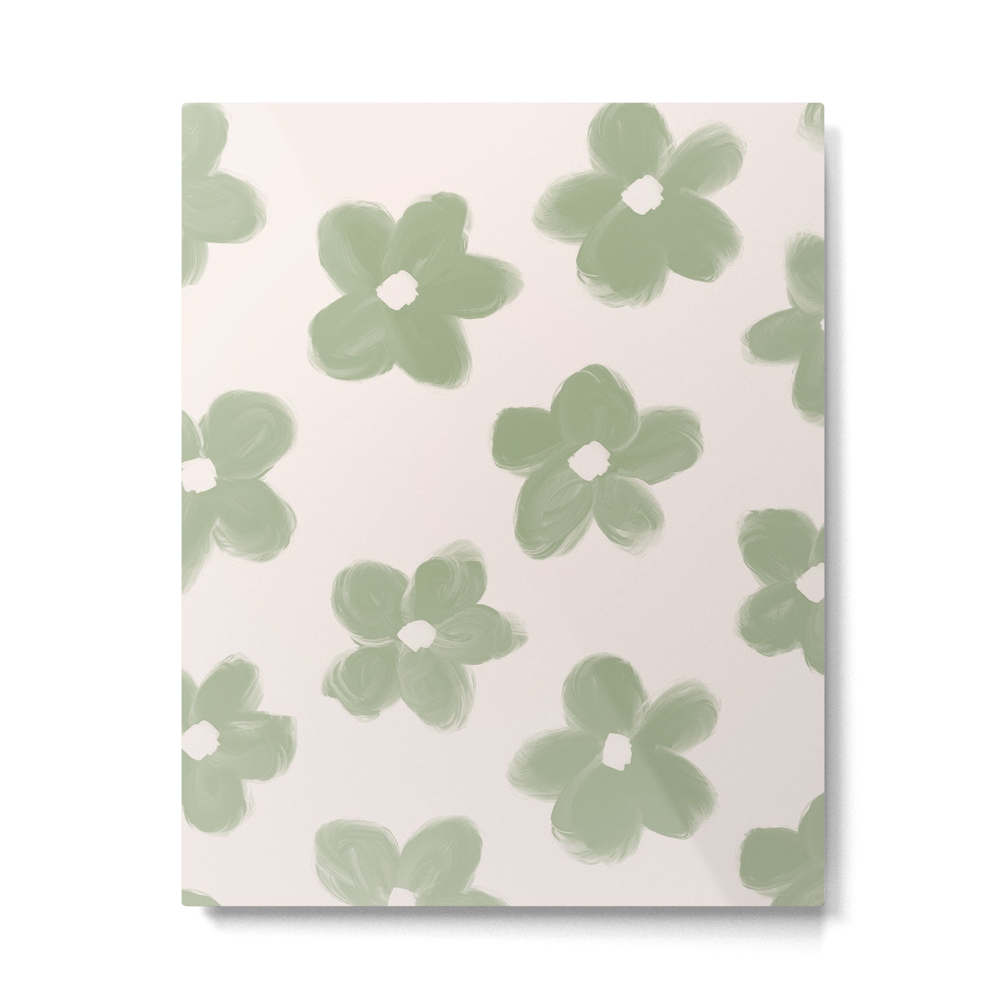 Sage Green Flowers Metal Print Gallery Image 6
