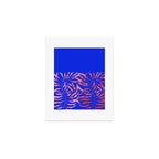 Sisters - Twin Leaf Portrait Matisse Style on Blue Art Print Gallery Image 1