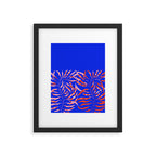 Sisters - Twin Leaf Portrait Matisse Style on Blue Framed Art Print Gallery Image 5