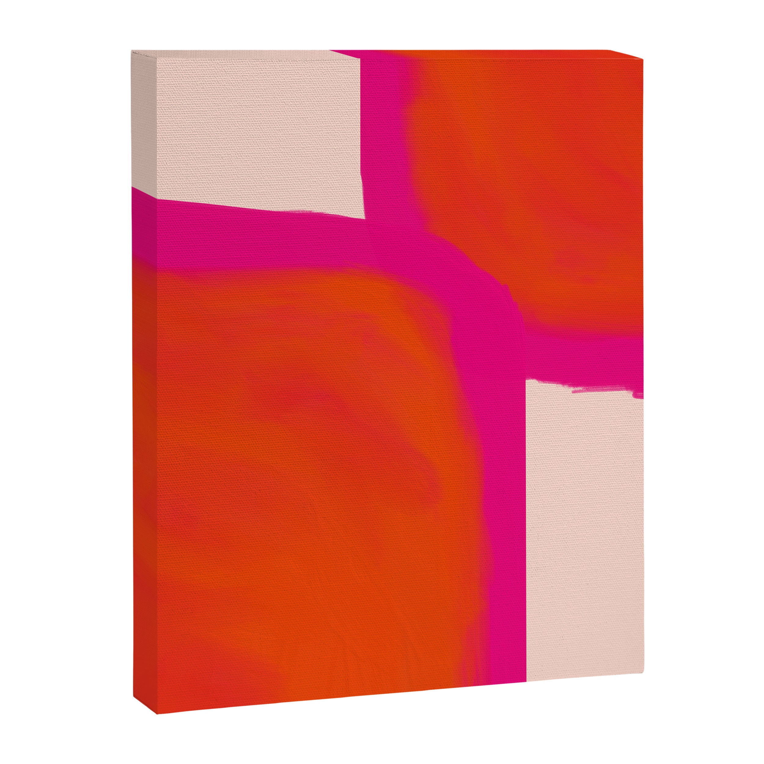 Touching Corners (Pink and Bold Orange) Canvas Print Gallery Image 6