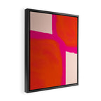 Touching Corners (Pink and Bold Orange) Framed Canvas Print Gallery Image 2