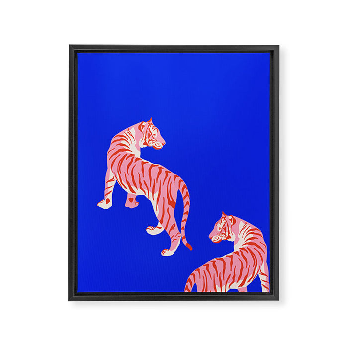 Wildcats on Indigo Blue Framed Canvas Print Gallery Image 1