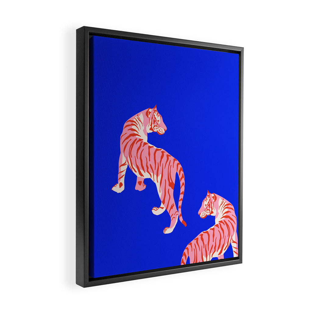 Wildcats on Indigo Blue Framed Canvas Print Gallery Image 2
