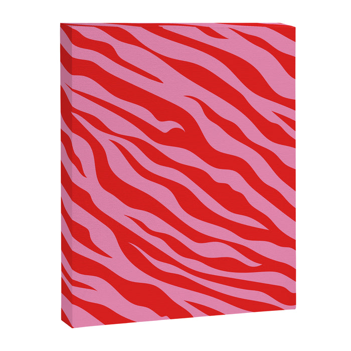 Zebra Animal Print (Pink & Red) Canvas Print Gallery Image 1