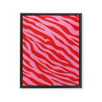 Zebra Animal Print (Pink & Red) Framed Canvas Print Gallery Image 6
