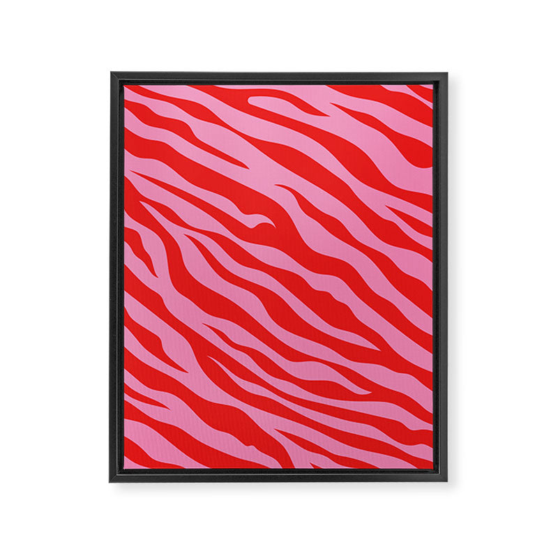 Zebra Animal Print (Pink & Red) Framed Canvas Print Gallery Image 6