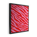 Zebra Animal Print (Pink & Red) Framed Canvas Print Gallery Image 2