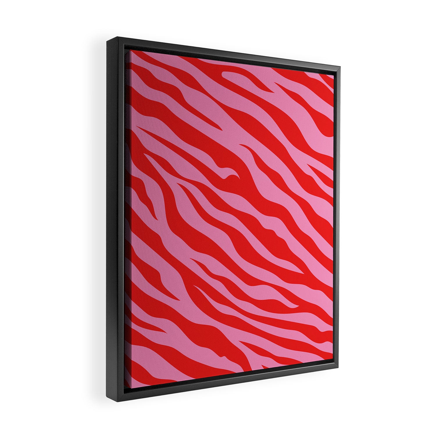 Zebra Animal Print (Pink & Red) Framed Canvas Print Gallery Image 2