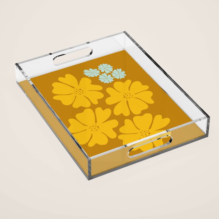 Golden Bloom Acrylic Tray Gallery Image 1