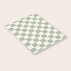 Checkerboard Check Checkered Pattern in Sage Green and Off White Notebook Gallery Image 3