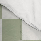 Checkerboard Check Checkered Pattern in Sage Green and Off White Comforter Gallery Image 4