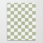 Checkerboard Check Checkered Pattern in Sage Green and Off White Notebook Gallery Image 4