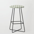 Checkerboard Check Checkered Pattern in Sage Green and Off White Stool Gallery Image 1