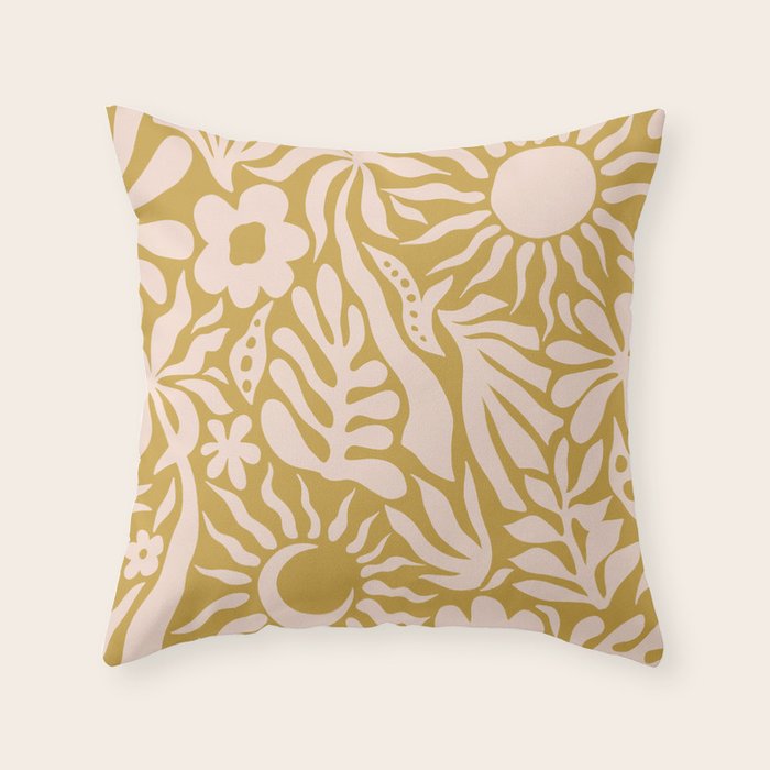 Summer Sensations Gold Throw Pillow Gallery Image 1