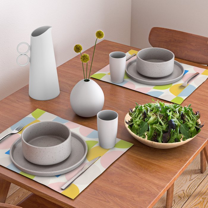 Mid Century Modern Geometry Pastel 2 Placemat Gallery Image 2