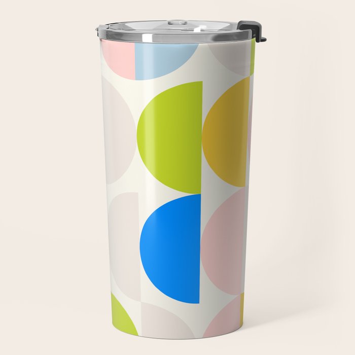 Mid Century Modern Geometry Pastel 2 Travel Mug Gallery Image 2