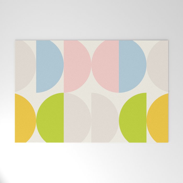 Mid Century Modern Geometry Pastel 2 Welcome Mat Gallery Image 1