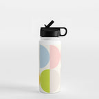 Mid Century Modern Geometry Pastel 2 Water Bottle Gallery Image 1