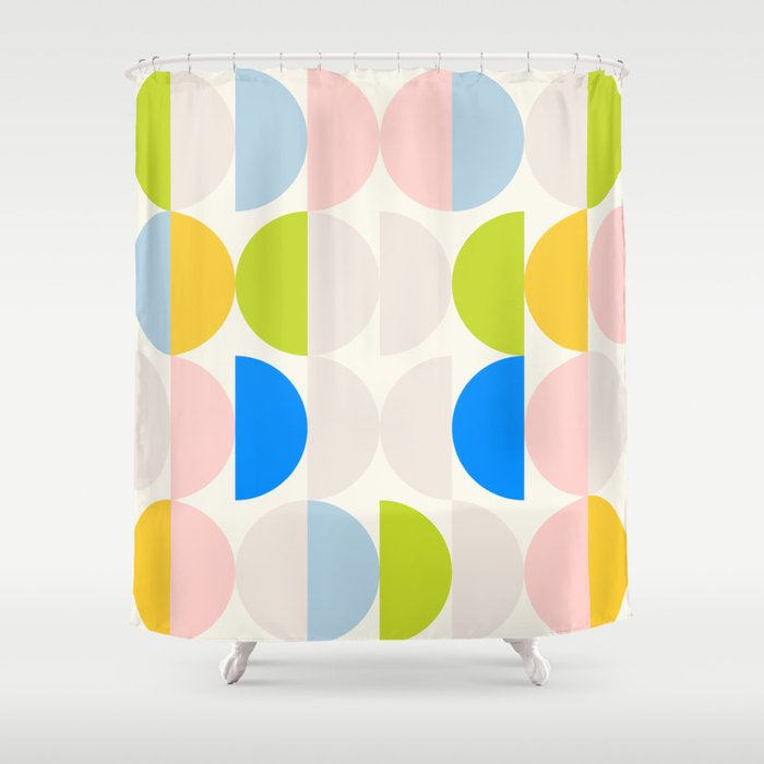 Mid Century Modern Geometry Pastel 2 Shower Curtain Gallery Image 1