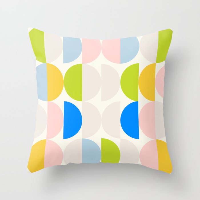 Mid Century Modern Geometry Pastel 2 Throw Pillow Gallery Image 6