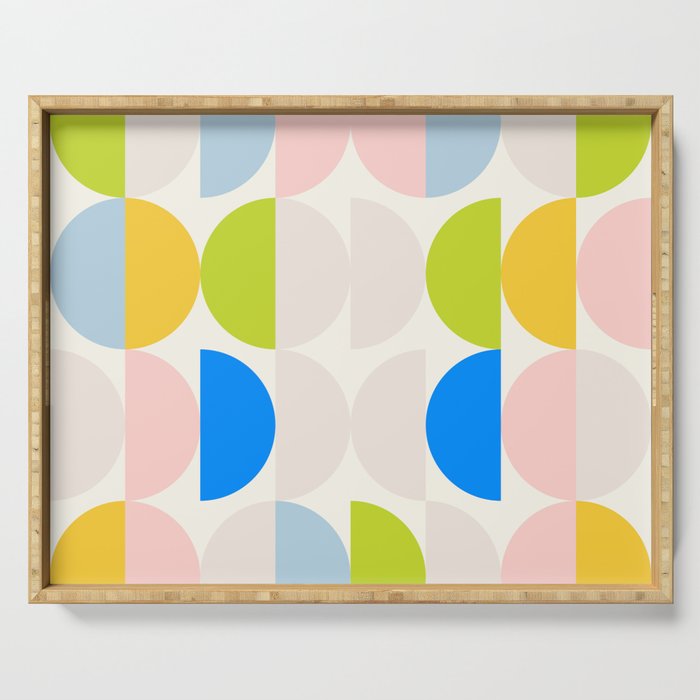 Mid Century Modern Geometry Pastel 2 Serving Tray Gallery Image 1