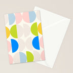 Mid Century Modern Geometry Pastel 2 Stationery Card Gallery Image 2