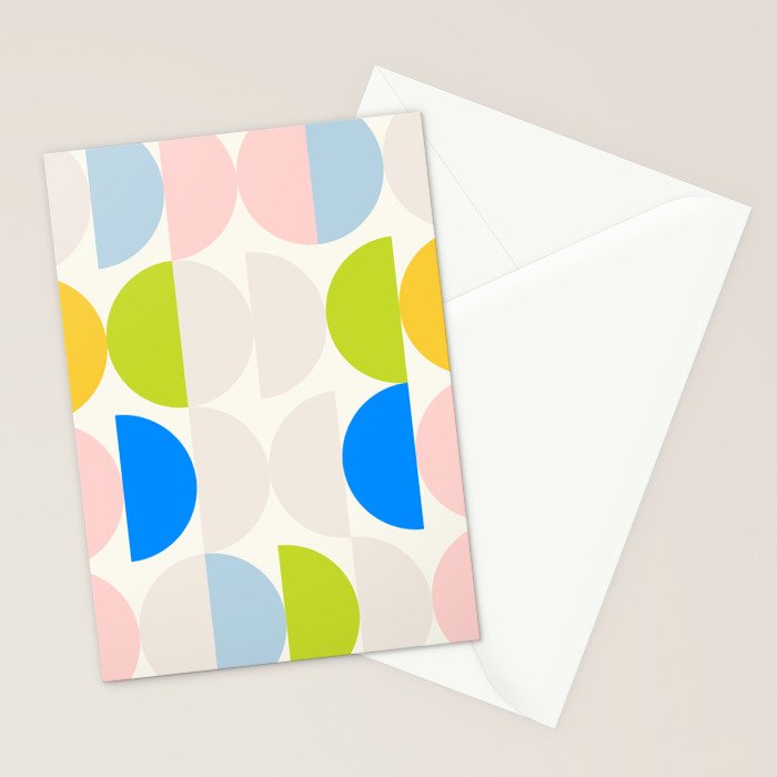 Mid Century Modern Geometry Pastel 2 Stationery Card Gallery Image 2