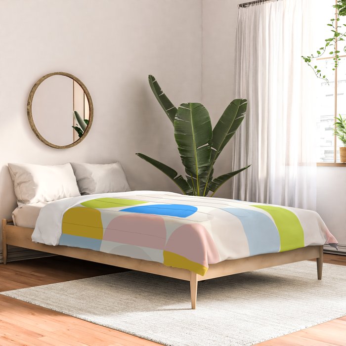 Mid Century Modern Geometry Pastel 2 Comforter Gallery Image 2