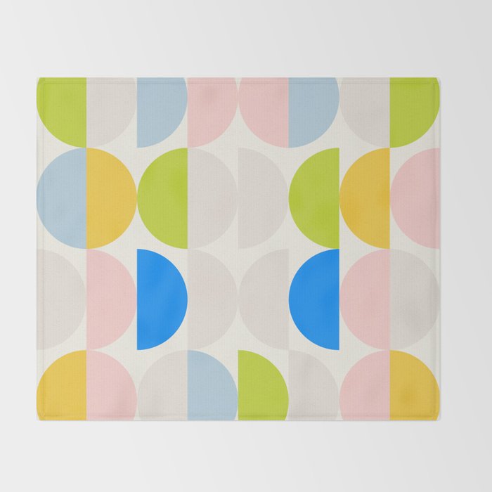 Mid Century Modern Geometry Pastel 2 Throw Blanket Gallery Image 2