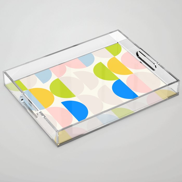 Mid Century Modern Geometry Pastel 2 Acrylic Tray Gallery Image 1