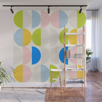 Mid Century Modern Geometry Pastel 2 Wall Mural Gallery Image 1