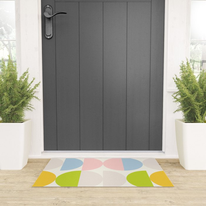 Mid Century Modern Geometry Pastel 2 Welcome Mat Gallery Image 3