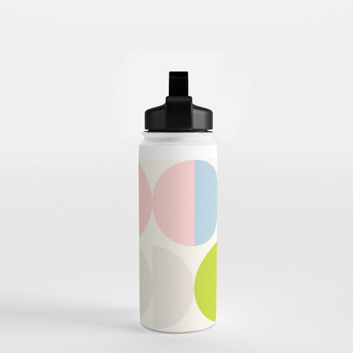 Mid Century Modern Geometry Pastel 2 Water Bottle Gallery Image 2