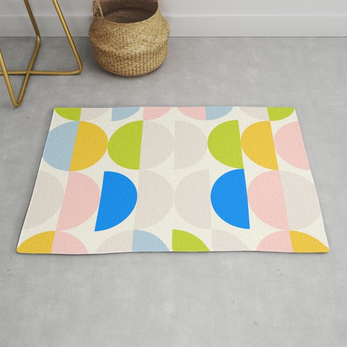 Mid Century Modern Geometry Pastel 2 Rug Gallery Image 1