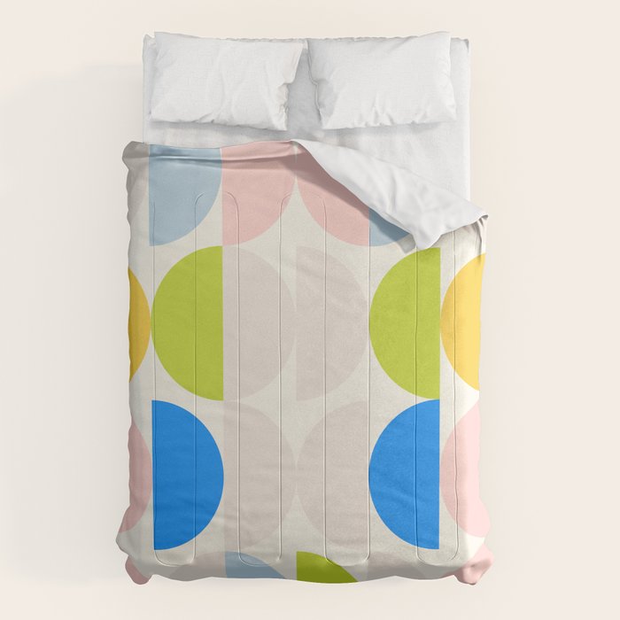 Mid Century Modern Geometry Pastel 2 Comforter Gallery Image 6