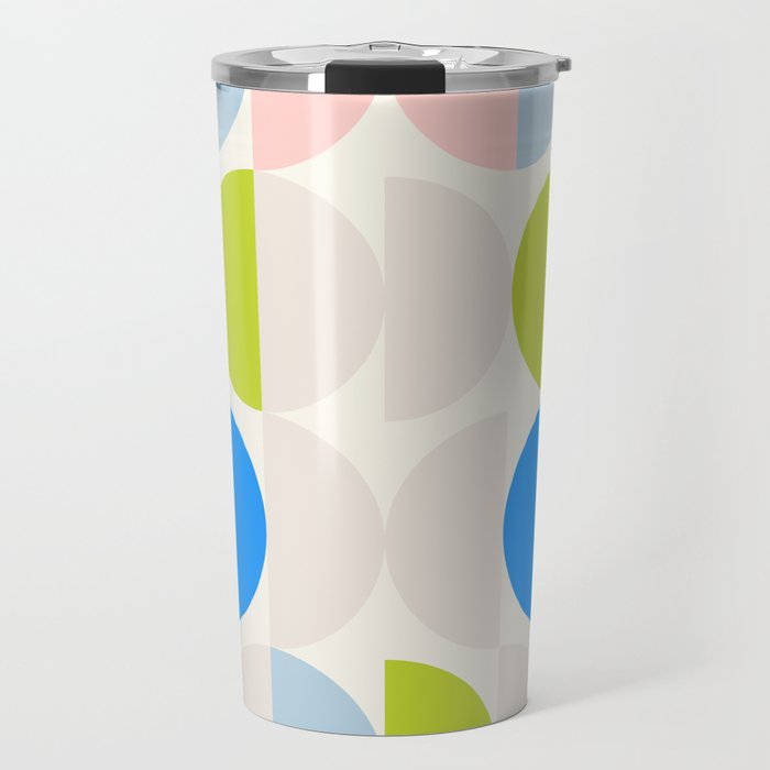 Mid Century Modern Geometry Pastel 2 Travel Mug Gallery Image 1