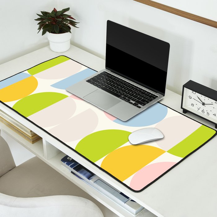 Mid Century Modern Geometry Pastel 2 Desk Mat Gallery Image 2