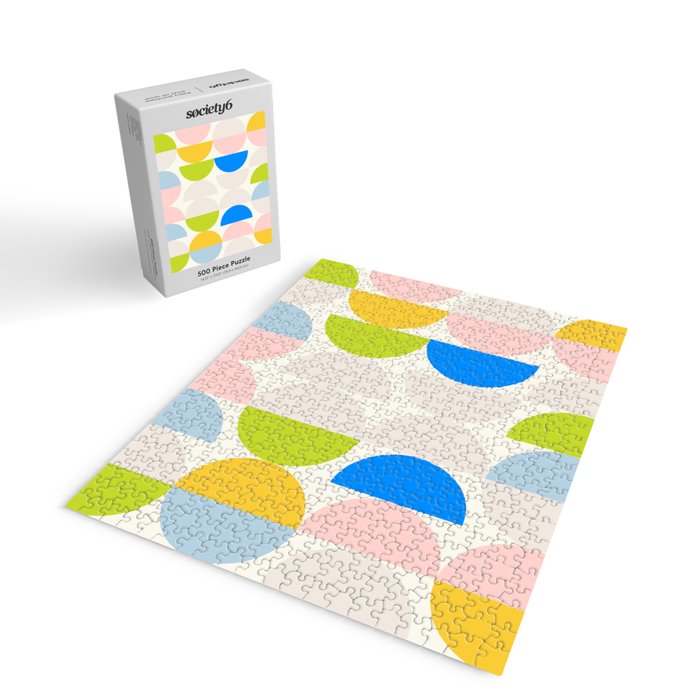 Mid Century Modern Geometry Pastel 2 Jigsaw Puzzle Gallery Image 2