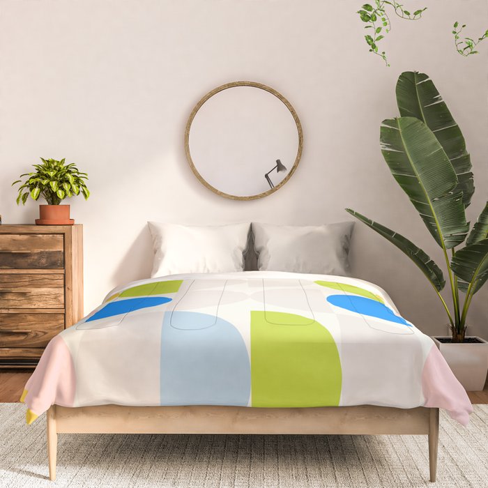 Mid Century Modern Geometry Pastel 2 Comforter Gallery Image 3