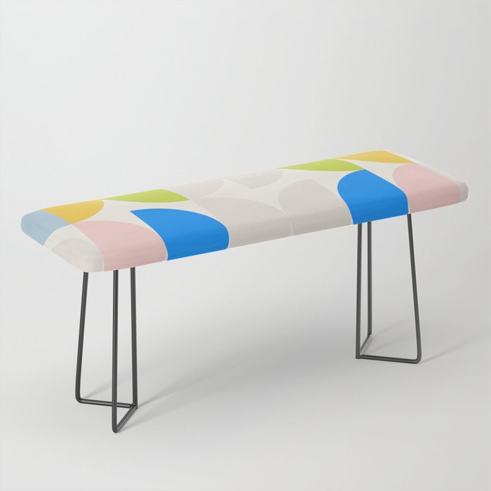 Mid Century Modern Geometry Pastel 2 Bench Gallery Image 1