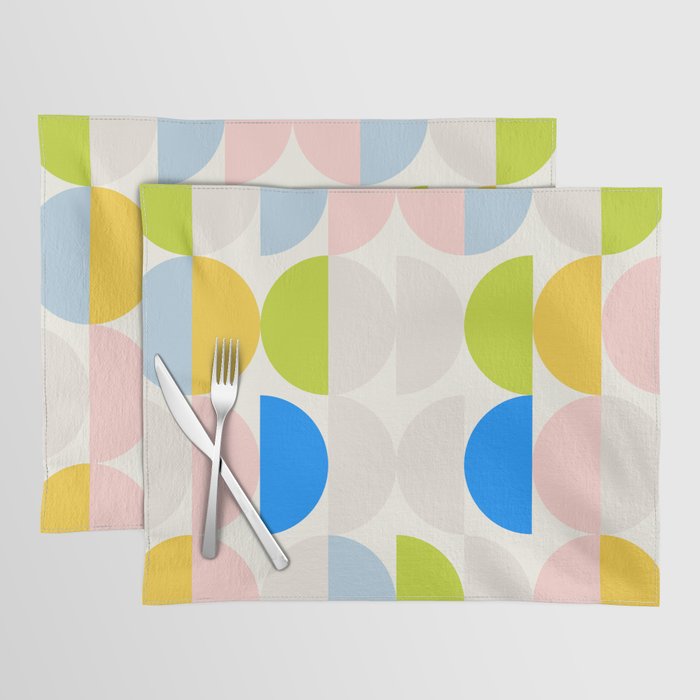 Mid Century Modern Geometry Pastel 2 Placemat Gallery Image 1