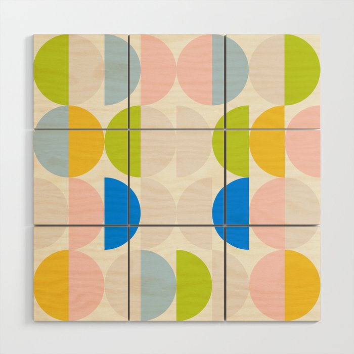 Mid Century Modern Geometry Pastel 2 Wood Wall Art Gallery Image 1