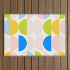 Mid Century Modern Geometry Pastel 2 Outdoor Rug Gallery Image 1