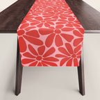 Pink and Red - Retro Floral Art Print Table Runner Gallery Image 1