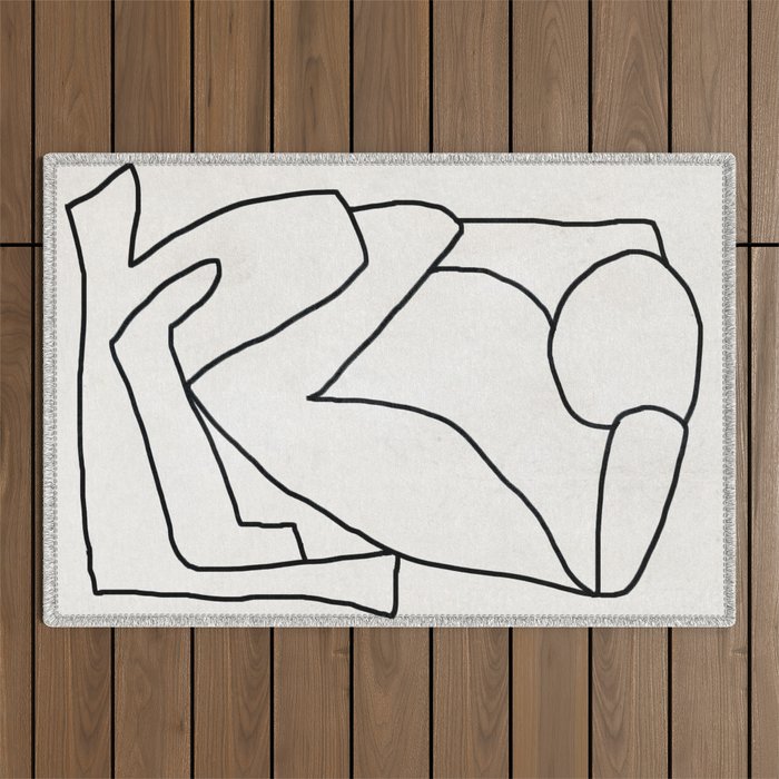 Abstract line art 2 Outdoor Rug Gallery Image 1