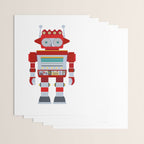 Red Robot Retro Toy Wrapping Paper Gallery Image 3