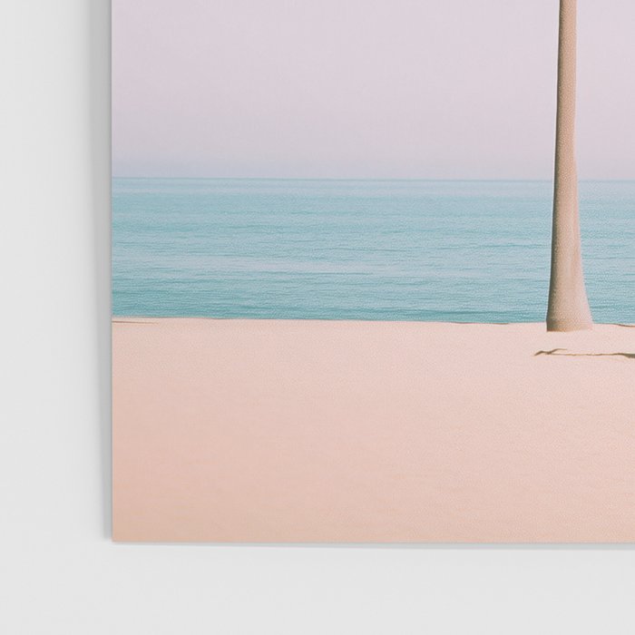 Three Palms on the Beach Minimalist Pastel AI Photography Poster Gallery Image 3