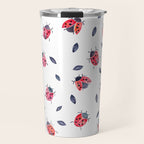 Lucky Ladybugs & Black Leaves Travel Mug Gallery Image 1