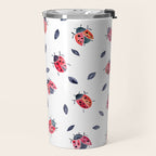 Lucky Ladybugs & Black Leaves Travel Mug Gallery Image 2